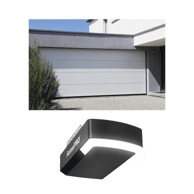 KIT COMPLETO Puerta D/ Garage 12x8 Pies / Lisa Linea Central / Color blanco / Insulada / Incluye Motor FS1000APPRT / 1/2HP / Fuerte/Silencioso/Luz LED/Motor DC .