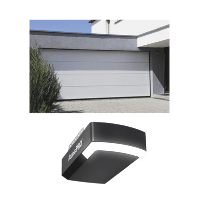 KIT COMPLETO Puerta D/ Garage 12x9 Pies / Lisa Linea Central / Color blanco / Insulada / Incluye Motor FS1000APPRT / 1/2HP / Fuerte/Silencioso/Luz LED/Motor DC .