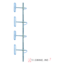 Antena Base VHF / 4 Dipolos / 138-174 MHz / Ganancia 6-9 dB / 16.2 x 3 ft / Resistencia Viento 281 km/h