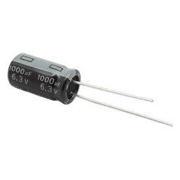 Capacitor Electrolítico / 1000 µF / 6.3 V / Diseño Compacto / Circuitos Estándar