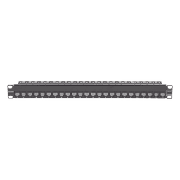 Patch Panel / 24 Puertos / Blindado / Cat 6A / Plano / 1UR