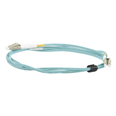 Jumper de Fibra Óptica / Multimodo 50/125 OM3 / LC-LC Duplex / OFNR / Aqua / 2 m (6.56 ft)