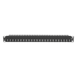 Patch Panel UTP de 24 Puertos / Categoría 6 / Plano / 1UR / Precargado con Jacks Z-MAX / Acero 18 Gauge