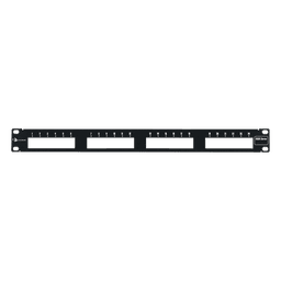 Patch Panel / 24 Puertos / Plano / 1UR / Aluminio Cepillado / 44.5mm (1.75')