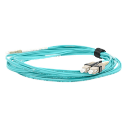 Jumper de Fibra Óptica / Multimodo 50/125 OM3 / LC-SC Duplex / OFNR / 5 m (16.40 ft) / Color Aqua