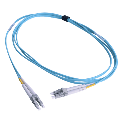 Jumper de Fibra Óptica Multimodo 50/125 OM3 / LC-LC Duplex / OFNR / Aqua / 1 Metro (3.28 Pies)
