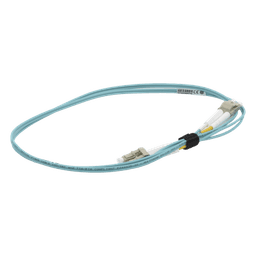 Jumper de Fibra Óptica Multimodo 50/125 OM3 / LC-LC Duplex / OFNR / Aqua / 1 Metro (3.28 Pies)