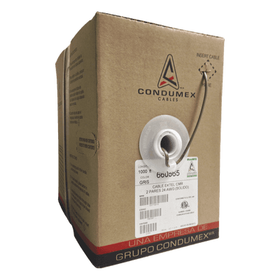 Cable Telefónico / 4 Conductores 24 AWG / 305 m (1000 pies) / 2 Pares Trenzados / CMR Interior