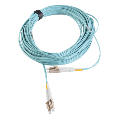 Jumper de Fibra Óptica Multimodo / OM3 / LC-LC Duplex / OFNR / Aqua / 10 m (32.81 ft)