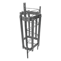 Herraje para antenas sectoriales / 6 posiciones / Acero A-36 / Mástil 2' cal. 18 / Altura 100 cm / 3.28 ft / Galvanizado en caliente / Compatible STZ35G