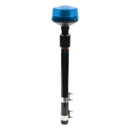 Luz Telescópica LED / 9 LEDs 3W / 25 Patrones de Destello / 10-30 VCC / 64-104 cm (25.2-40.9 in) / Azul