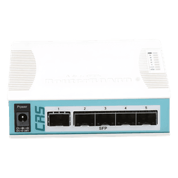 Switch Inteligente / 6 Puertos SFP / Puerto Combo Gigabit / CPU 400 MHz / RouterOS L5 / 0.37 x 0.45 x 0.10 pies
