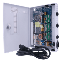 Fuente de Poder CCTV / 18 Canales / 20 A / 200 W / Voltaje Ajustable 11-15 VCC / Filtro de Ruido por Canal / Operación -20°C a 70°C