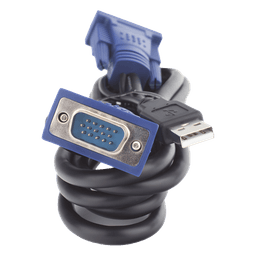 Cable KVM USB / 3 m (9.84 ft) / VGA Coaxial Blindado / Calibre 28 / Núcleos de Ferrita / Doble Sellado