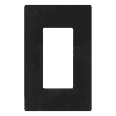 Placa de Pared / 1 Espacio / Sin Tornillos Visibles / Acabado Negro Brillante / 75 x 119 mm / Perfil 7.6 mm