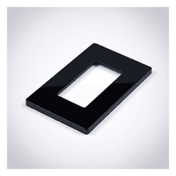 Placa de Pared / 1 Espacio / Sin Tornillos Visibles / Acabado Negro Brillante / 75 x 119 mm / Perfil 7.6 mm