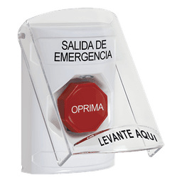 Botón Multipropósito / Texto Salida de Emergencia / Llave para Restablecer / Bocina de Alarma Integrada / Tapa de Policarbonato / 2 Relevadores Forma C / Interior