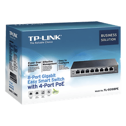 Switch PoE Easy Smart / 8 puertos Gigabit / 4 puertos PoE 802.3af / 55 W total / 11.9 Mpps