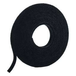 Rollo de Cinta de Contacto / 75 Pies (22.9 m) / 19.1 mm Ancho / Nylon Negro
