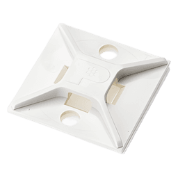 Base Adhesiva para Cinchos / 4 Vías / 25.4 mm x 25.4 mm (1in x 1in) / Interior / ABS Blanco