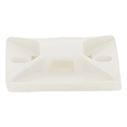 Base Adhesiva para Cinchos / 4 Vías / 25.4 mm x 25.4 mm (1in x 1in) / Interior / ABS Blanco
