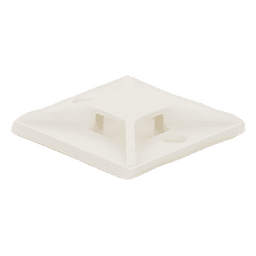 Base Adhesiva para Cinchos / 4 Vías / 25.4 mm x 25.4 mm (1in x 1in) / Interior / ABS Blanco