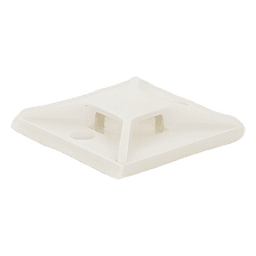 Base Adhesiva para Cinchos / 4 Vías / 25.4 mm x 25.4 mm (1in x 1in) / Interior / ABS Blanco