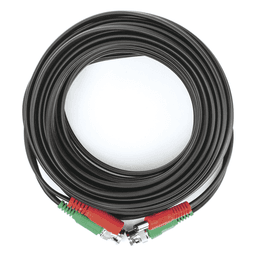 Cable Coaxial Siames / BNC RG59 + Alimentación / 10 Metros (32.81 Pies) / 100% Cobre / 4K / Interior y Exterior