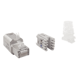 Conector RJ45 Cat6A Blindado / Terminación en Campo / 10 Gbps / Sin Clip Protector / UL 2043 Plenum