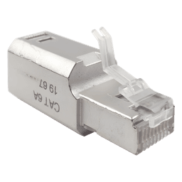 Conector RJ45 Cat6A Blindado / Terminación en Campo / 10 Gbps / Sin Clip Protector / UL 2043 Plenum