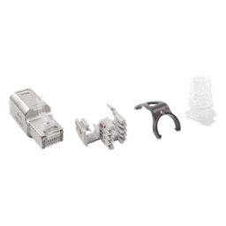 Conector RJ45 de Campo / Categoría 6A Blindado / 10G / Sin Bota / Terminación Rápida / UL 2043 Plenum / Guía de Color