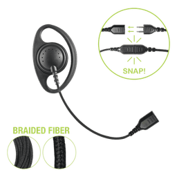 Auriculares Profesionales / Aro en D Ajustable / Cable de Fibra Trenzada / Conector SNAP / Altavoz Giratorio 180°