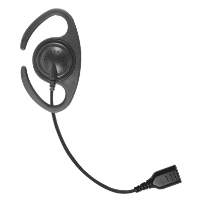 Auriculares de Gancho en C / Cable de Fibra Trenzada / Altavoz Giratorio / Conector SNAP / Compatible con Micrófono de Solapa 1 o 2 Hilos