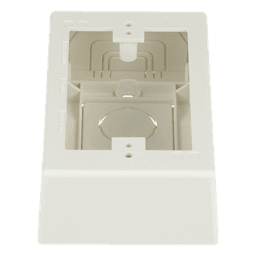 Caja de Pared Superficial / PVC Auto-extinguible / 5 x 3.26 x 1.62 in / Salidas 1/2-3/4-1 in / Blanco Mate