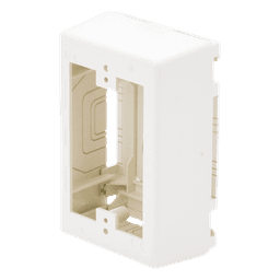 Caja de Pared Superficial / PVC Auto-extinguible / 5 x 3.26 x 1.62 in / Salidas 1/2-3/4-1 in / Blanco Mate