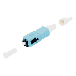 Conector de Fibra Óptica / SC Simplex / Multimodo 50/125 OM3-OM4 / Pre-Pulido / Re-Terminable / Color Aqua