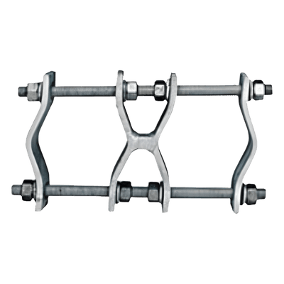Kit de Montaje Tipo Pipa / Acero Galvanizado / Diámetro 31.8 mm a 88.9 mm / Intemperie / Peso 3.2 kg / Color Plata