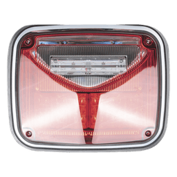Luz de Advertencia LED / 8 X 6" / Color Rojo / Luz de Trabajo Blanca 12 W / 11 Patrones de Destello / IP67 / 12-30 VCC