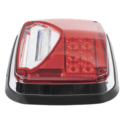 Luz de Advertencia LED / 8 X 6" / Color Rojo / Luz de Trabajo Blanca 12 W / 11 Patrones de Destello / IP67 / 12-30 VCC