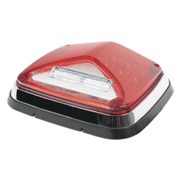 Luz de Advertencia LED / 8 X 6" / Color Rojo / Luz de Trabajo Blanca 12 W / 11 Patrones de Destello / IP67 / 12-30 VCC