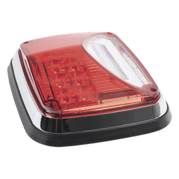 Luz de Advertencia LED / 8 X 6" / Color Rojo / Luz de Trabajo Blanca 12 W / 11 Patrones de Destello / IP67 / 12-30 VCC