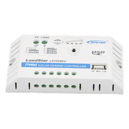 Controlador de Carga Solar PWM / 10A / 12/24V Auto / USB 5V/2A / Tierra Positivo Común / LED