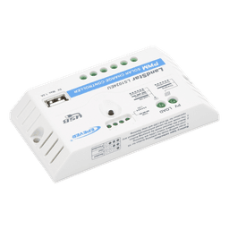 Controlador de Carga Solar PWM / 10A / 12/24V Auto / USB 5V/2A / Tierra Positivo Común / LED
