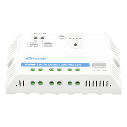 Controlador de Carga Solar PWM / 12/24 V Auto / 20 A / USB 5V 1.2A / 120.3x67x21.8 mm (4.7x2.6x0.9 in)