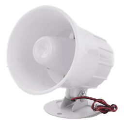 Sirena Cableada / 110 dB / 15 W / 12 VCC / Diseño Compacto 110 × 100 × 113 mm