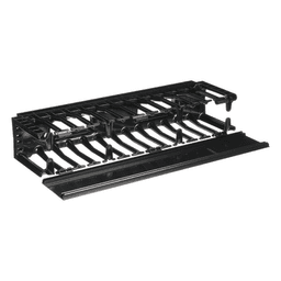 Organizador de Cables Horizontal / Alta Densidad / 19in / 2UR / Frontal Único / ABS con Radio de Curvatura