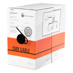 Bobina de Cable / Cat6 / 305 m (1000 pies) / CCA / Calibre 23 / 250 MHz / CMX Interior / Negro