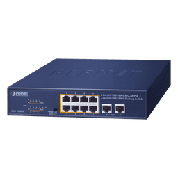 Switch PoE+ / 8 Puertos Gigabit 802.3at / 2 Puertos Uplink / Presupuesto PoE 120 W / Alcance Extendido 250 m (820.2 ft) / Rackeable 1U