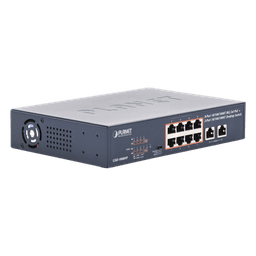 Switch PoE+ / 8 Puertos Gigabit 802.3at / 2 Puertos Uplink / Presupuesto PoE 120 W / Alcance Extendido 250 m (820.2 ft) / Rackeable 1U