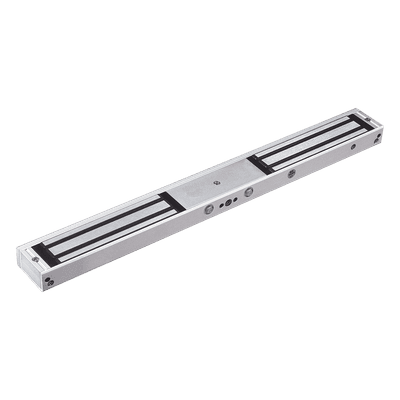 Cerradura Electromagnética Doble / 280 kg (617.3 lb) por Lado / 12/24 VCC / LED de Estado / Sin Magnetismo Residual / Sensor NC/NO
